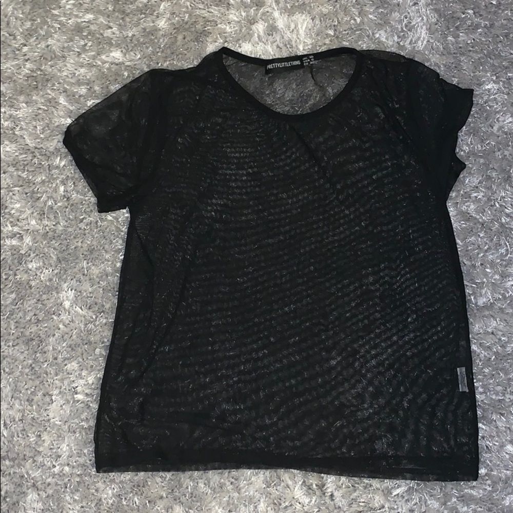 Pretty Little Thing sheer black shirt